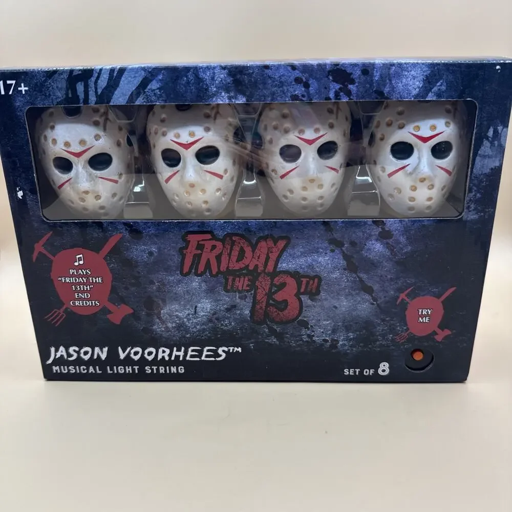 Friday The 13th Jason Voorhees LED String Lights w/Music Set of 8 Lights NEW